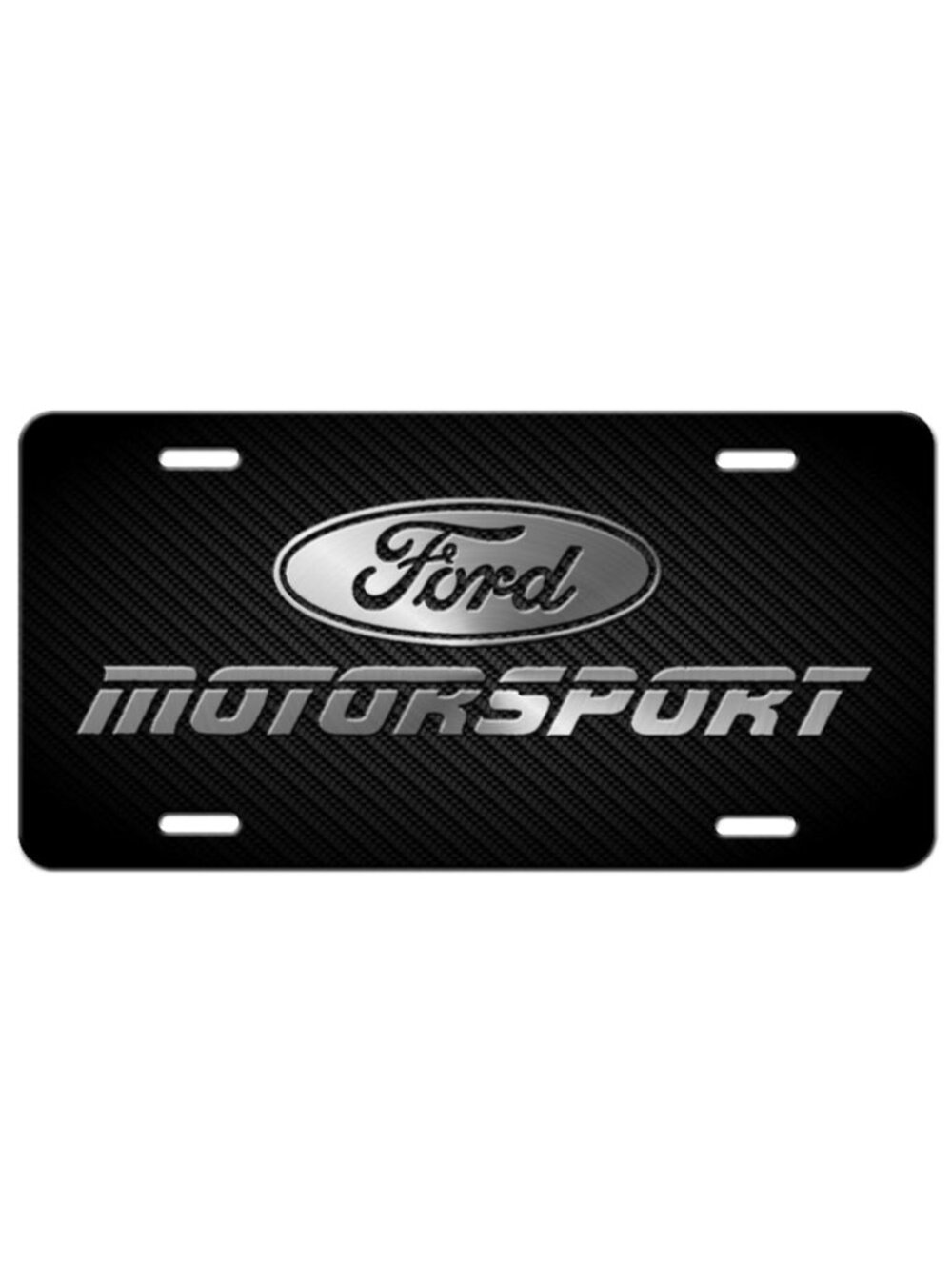 FORD Motorsport Metal Aluminum Vanity License Plate Tag New Silver and Black